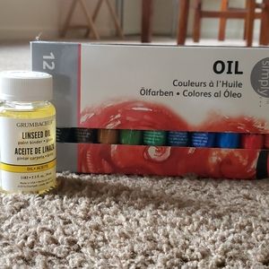 Oil paint and linseed oil